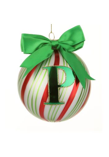 Pallina Natale con lettera P 10 cm Circus verde