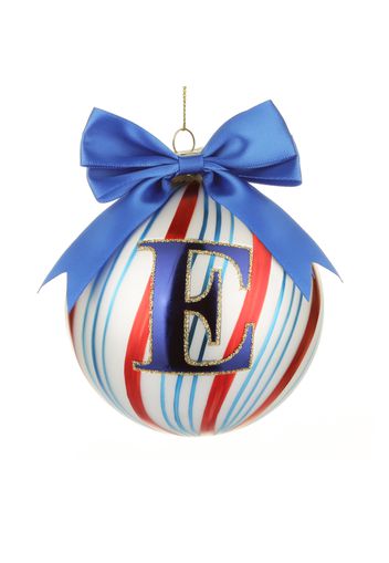 Pallina Natale con lettera E 10 cm Circus blu