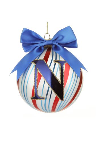 Pallina Natale con lettera N 10 cm Circus blu