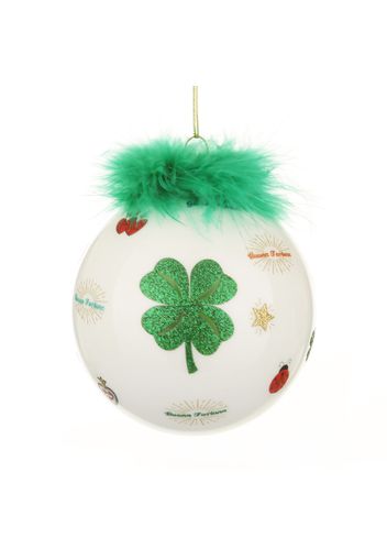 Pallina Natale quadrifoglio verde 10 cm Good Luck