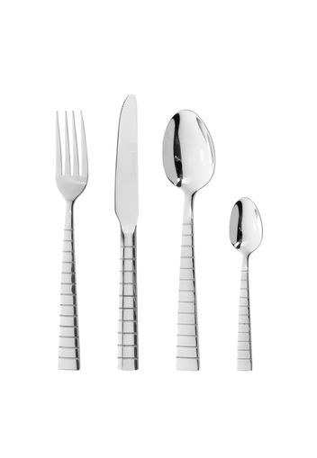 Set 24 posate righe in acciaio inox Cube