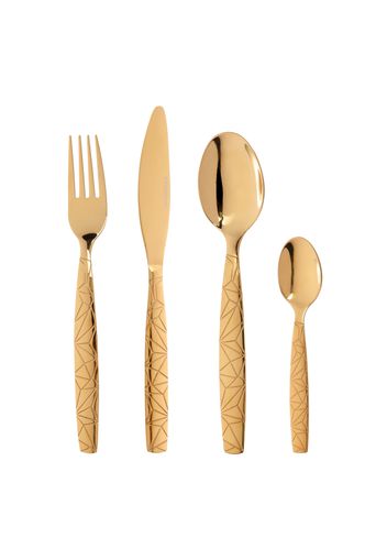 Set 24 posate oro in acciaio inox Matrix