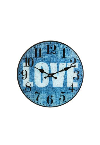 Orologio da parete 30 cm blu scritta Love