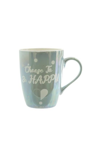 Tazza mug in azzurro perlato Choose To Be Happy