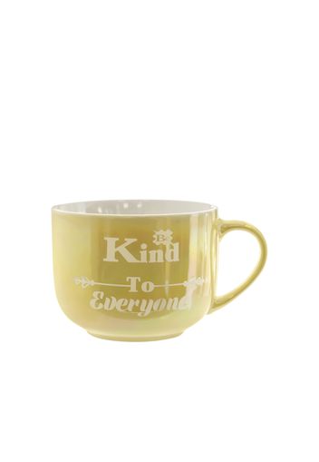 Tazza jumbo in giallo perlato Be Kind to Everyone