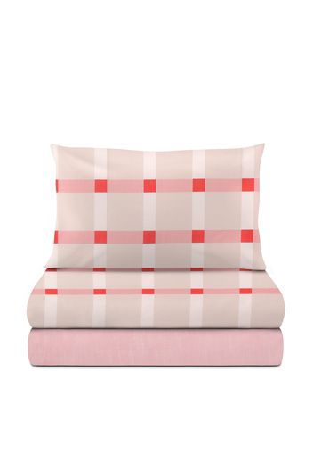 Completo letto singolo in cotone rosa Rick