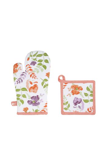 Set guanto e presina forno fiori Floral