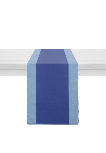 Runner bicolore cotone 40x120 cm blu e azzurro