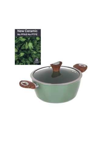 Casseruola 24 cm con coperchio verde New Ceramic