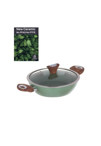 Tegame 24 cm con coperchio verde New Ceramic