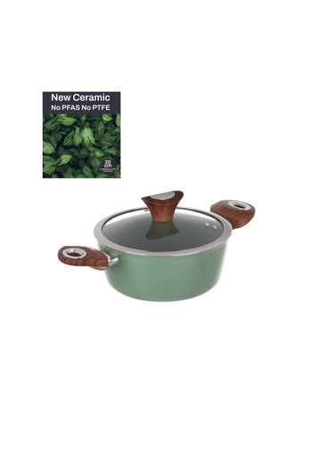 Casseruola 20 cm con coperchio verde New Ceramic