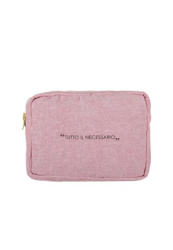 Pochette trucchi 20x15 cm malva scritta