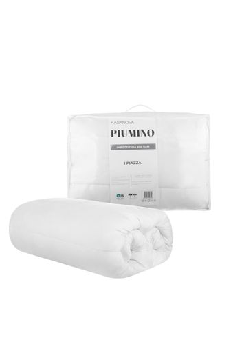 Piumino singolo bianco in microfibra