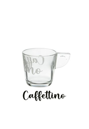 Tazza caffè in vetro 80 ml scritta Caffettino