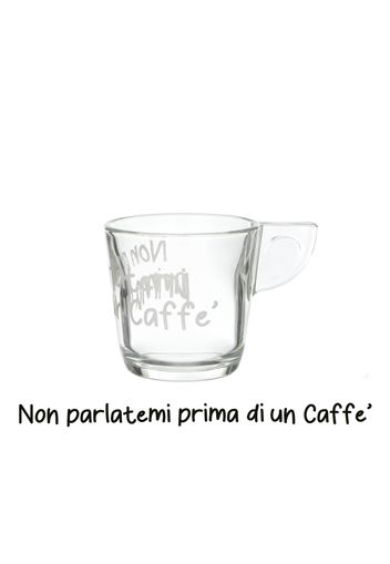 Tazza caffè in vetro 80 ml scritta Non parlatemi