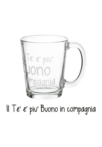 Tazza tè in vetro 310 ml scritta Tè buono