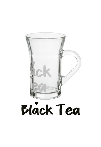 Tazza tè in vetro 230 ml scritta Black Tea