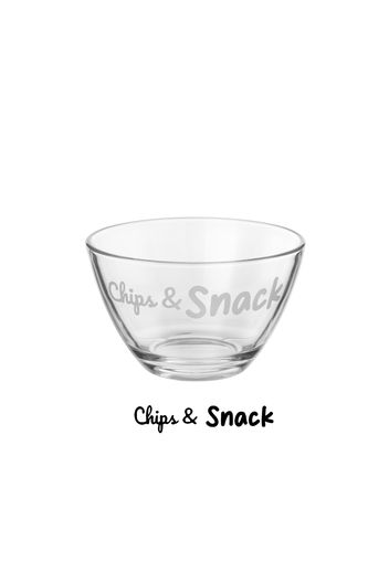 Coppetta vetro scritta Chips e Snack 680 ml