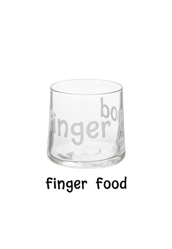 Coppetta vetro scritta Finger food 220 ml