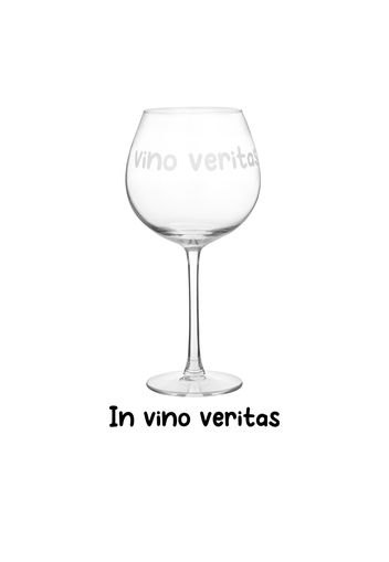 Calice vino in vetro scritta In vino veritas 580 ml