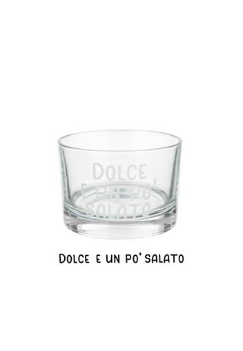 Coppetta in vetro 190 ml scritta Dolce e un po' salato