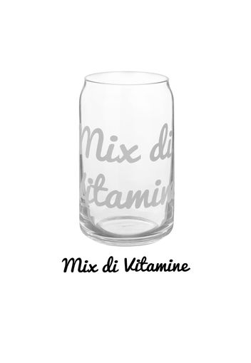 Bicchiere bibita vetro scritta Mix vitamine 470 ml