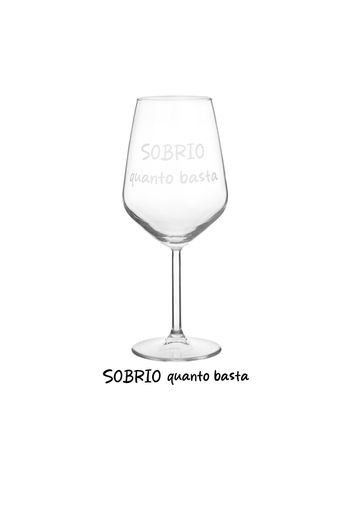 Calice vino in vetro scritta Sobrio quanto basta 530 ml