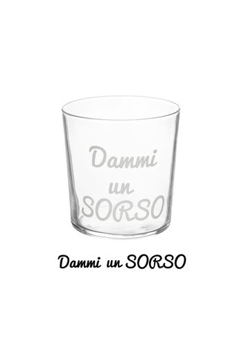 Bicchiere acqua vetro scritta Dammi un sorso 360 ml