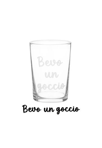 Bicchiere bibita in vetro scritta Bevo un goccio 490 ml