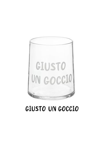 Bicchiere acqua vetro scritta Giusto un goccio 350 ml