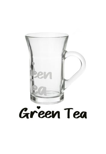 Tazza tè in vetro 230 ml scritta Green Tea