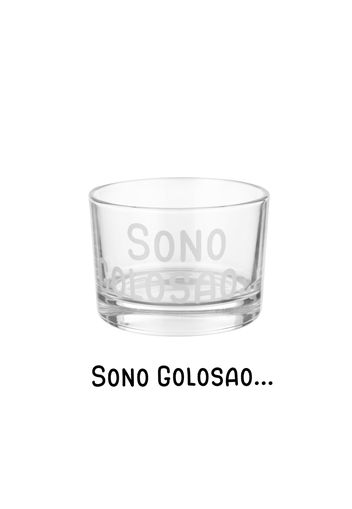 Coppetta in vetro 190 ml scritta Sono golosao