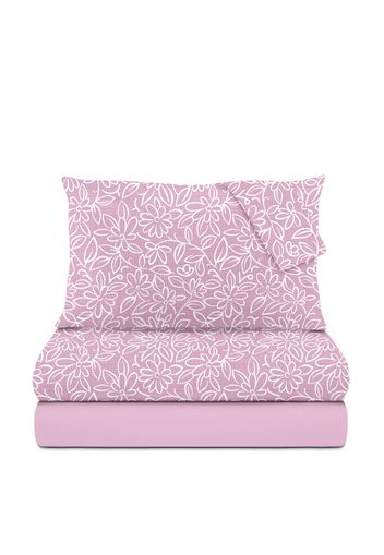 Completo letto matrimoniale lilla Fiore