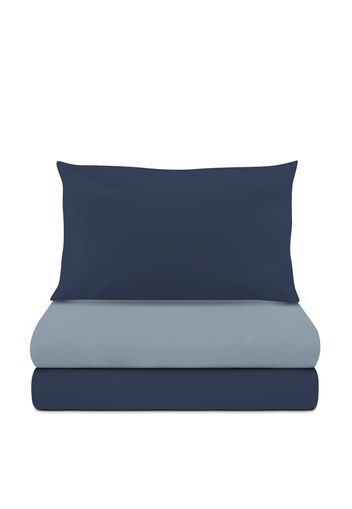 Completo letto 1 piazza e mezza microfibra mano pesca blu