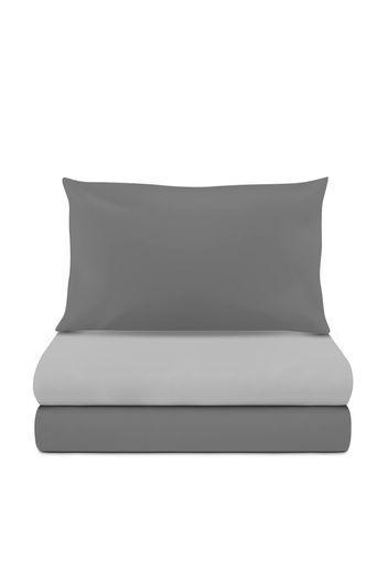 Completo letto singolo microfibra mano pesca grigio