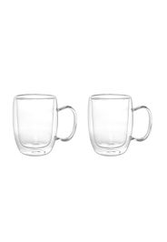 Set 2 mug da 280 ml, in vetro borosilicato da 12x8,5x11,5 cm