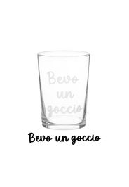 Bicchiere bibita in vetro scritta Bevo un goccio 490 ml