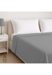 Lenzuolo piano singolo cotone percalle grigio