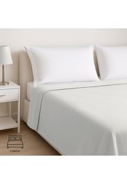 Lenzuolo piano matrimoniale cotone percalle bianco