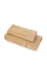 Coppia asciugamani bagno beige viso e ospite