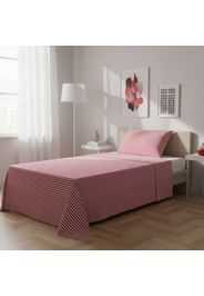 Parure letto singolo righe rosso Young