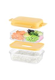 Lunch box per poke a scomparti giallo
