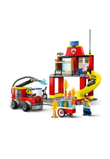 Caserma dei pompieri e autopompa da costruire Lego