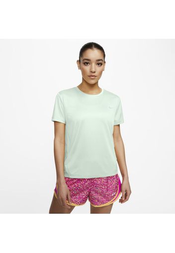 Top da running a manica corta Nike Miler - Donna - Verde