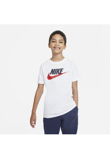 T-shirt in cotone Nike Sportswear - Ragazzi - Bianco