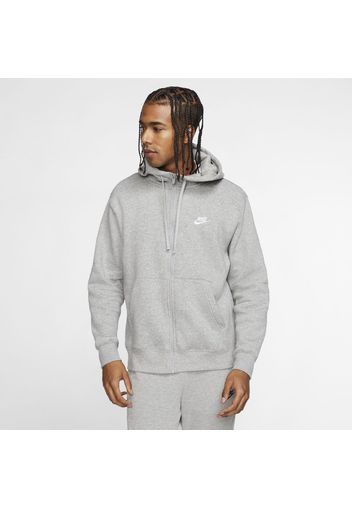 Felpa con cappuccio e zip a tutta lunghezza Nike Sportswear Club Fleece - Uomo - Grigio