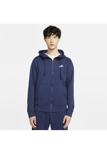 Felpa con cappuccio e zip a tutta lunghezza Nike Sportswear Club Fleece - Uomo - Blu