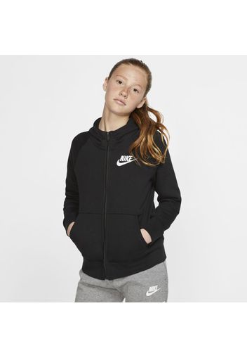 Felpa con cappuccio e zip a tutta lunghezza Nike Sportswear- Bambina/Ragazza - Nero