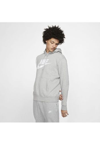 Felpa pullover con cappuccio e grafica Nike Sportswear Club Fleece - Uomo - Grigio