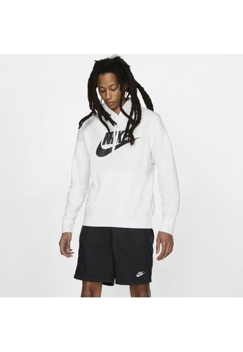 Felpa pullover con cappuccio e grafica Nike Sportswear Club Fleece - Uomo - Bianco